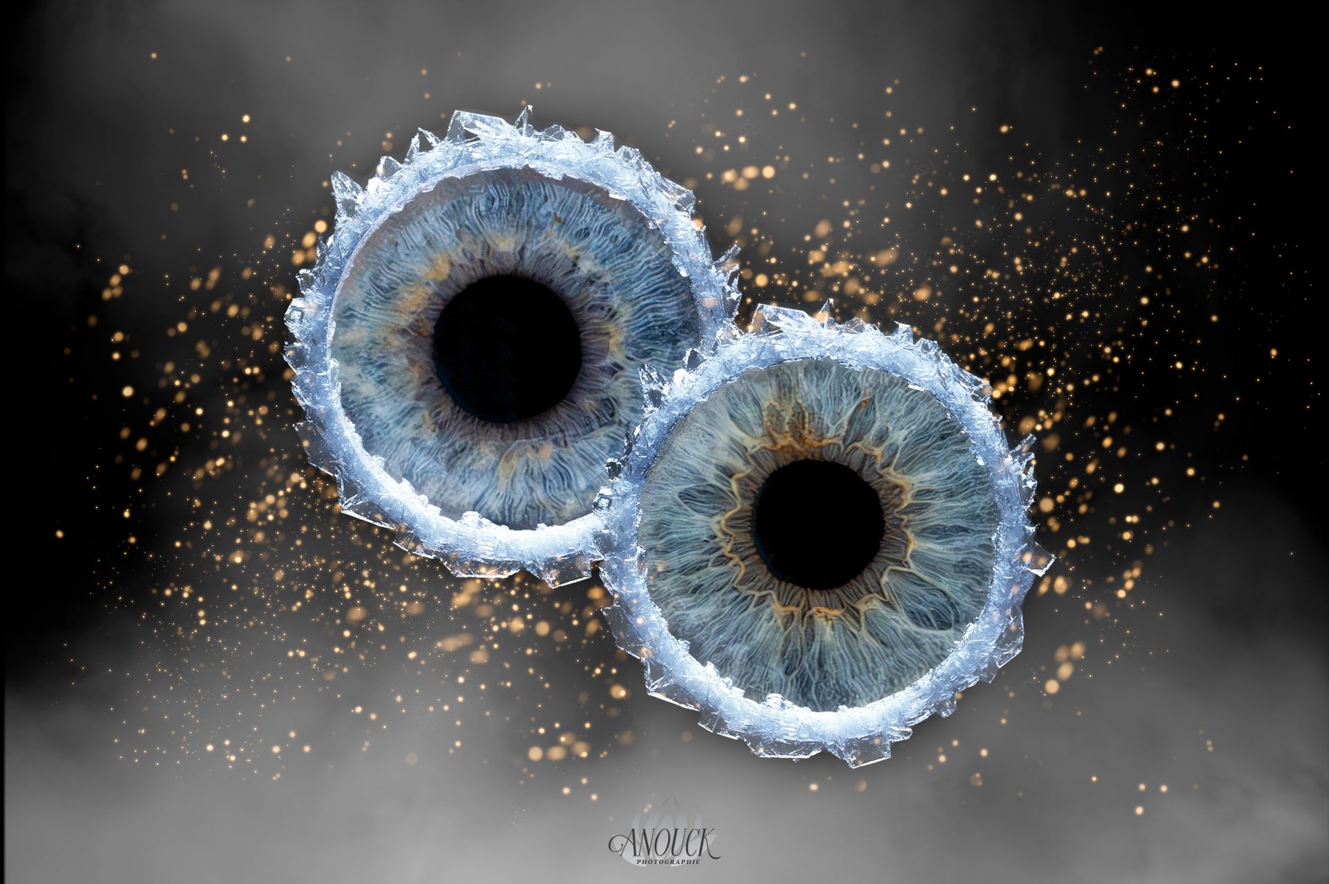 Détail d’iris transformé en œuvre artistique personnalisée