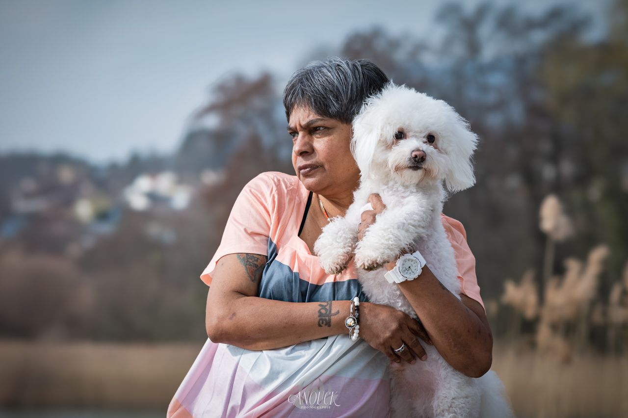 Séance photo animaux de compagnie réalisée au bord du lac de Neuchatel